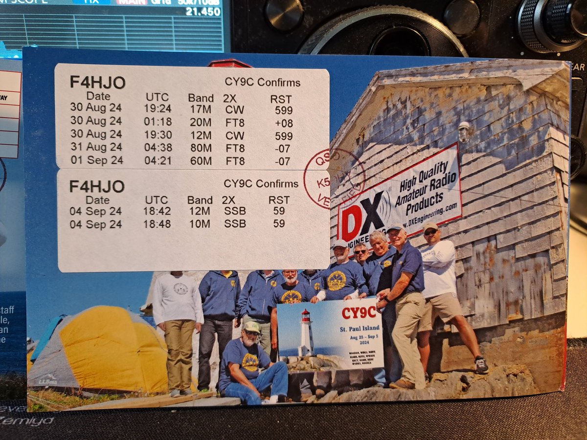 F4HJOjerome's tweet image. Tnx #CY9C for you DXpedition on St Paul Island. 
#hamradio