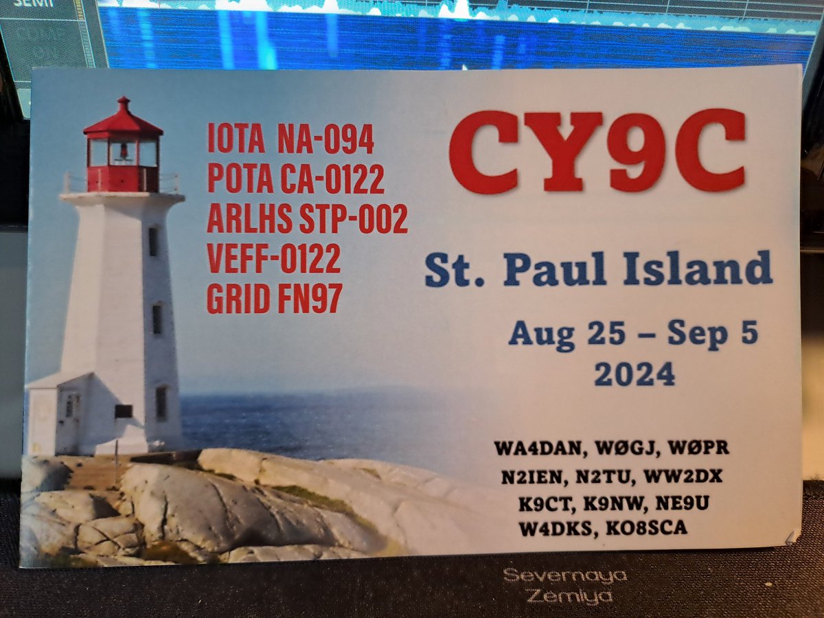 F4HJOjerome's tweet image. Tnx #CY9C for you DXpedition on St Paul Island. 
#hamradio