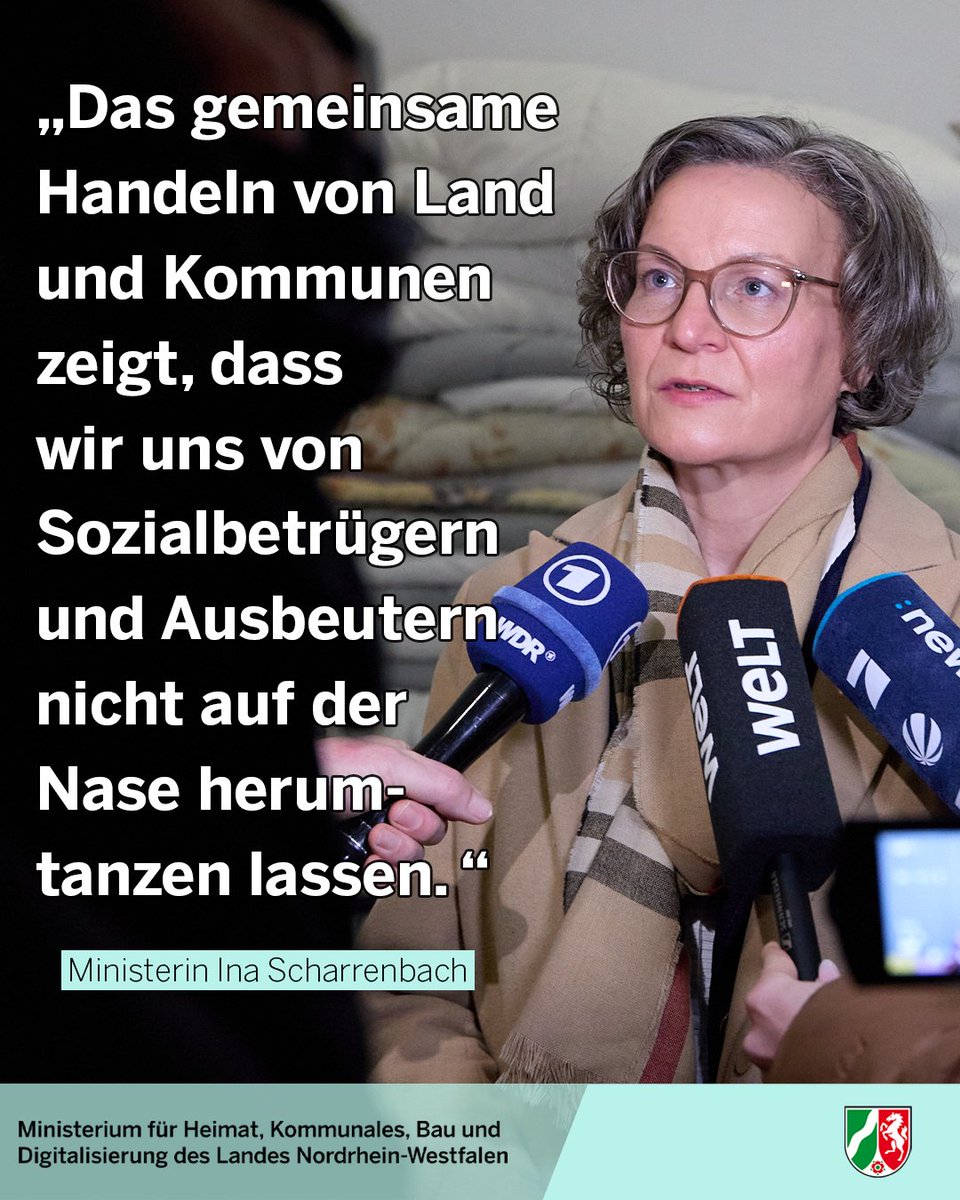 MHKBD NRW (@mhkbd_nrw) on Twitter photo Bei #NRW-weiten Kontrollen wurden Sozialbetrugsfälle, ausbeuterische Arbeitsverhältnisse & lebensgefährdende Gebäudemängel aufgedeckt. "Wir bleiben weiter dran und setzen unsere Mission fort: Aufpassen, aufklären, aufräumen", sagt Min. <a href="/inascharrenbach/">Ina Scharrenbach</a>. ℹ️ mhkbd.nrw/presse-und-med… Bei #NRW-weiten Kontrollen wurden Sozialbetrugsfälle, ausbeuterische Arbeitsverhältnisse & lebensgefährdende Gebäudemängel aufgedeckt. "Wir bleiben weiter dran und setzen unsere Mission fort: Aufpassen, aufklären, aufräumen", sagt Min. <a href="/inascharrenbach/">Ina Scharrenbach</a>. ℹ️ mhkbd.nrw/presse-und-med…