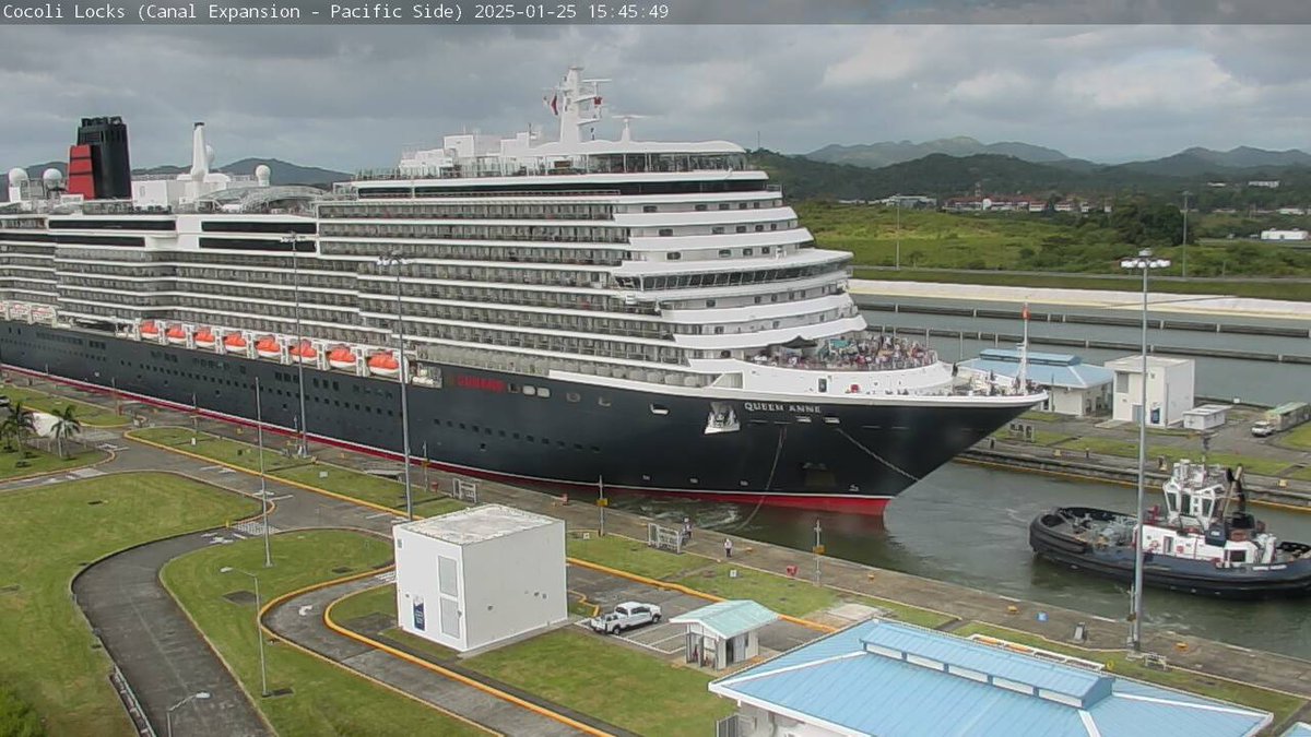 ⚓Mr Craig Bull ⚓️ (@cbullocean46) on Twitter photo Cunard Queen Anne maiden transit of #panama #canal #cunardline #QueenAnne Cunard Queen Anne maiden transit of #panama #canal #cunardline #QueenAnne