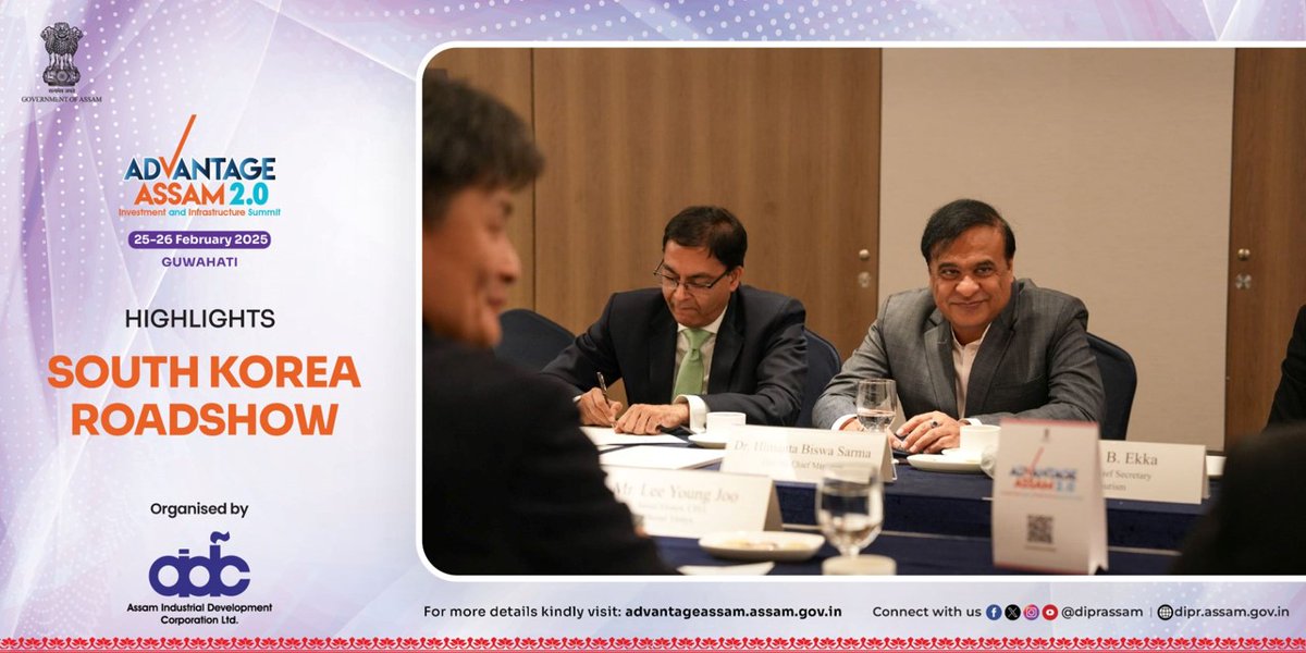 aidc_ltd's tweet photo. Driving Innovation in Assam's Semiconductor Ecosystem!
HCM @himantabiswa met Mr. Lee Young Joo, CEO of Seoul Viosys, a leader in #semiconductors & LED Tech &
invited him to be part of #AdvantageAssam2 #IndustryLeaders #tech #Entrepreneurship #Gobal #ecosystem #Investor #invest https://t.co/hQXoQdMYze