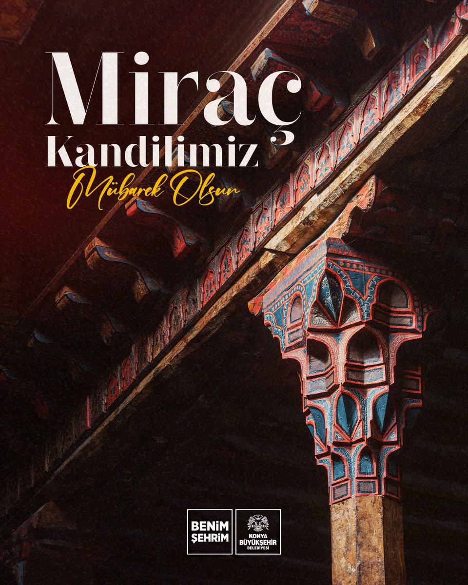 Konyabuyuksehir's tweet photo. Aziz milletimizin ve İslam aleminin Miraç Kandilini tebrik eder, bu mübarek gecenin tüm insanlık için hayırlara vesile olmasını dileriz. https://t.co/rREgp5ne6i