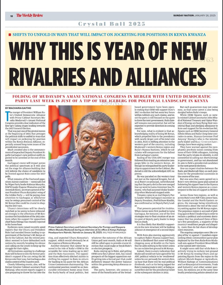 ProgressKN's tweet image. The merger between UDA and ANC provides an interesting lineup ahead....
@Nation_Politics
#SundayReview