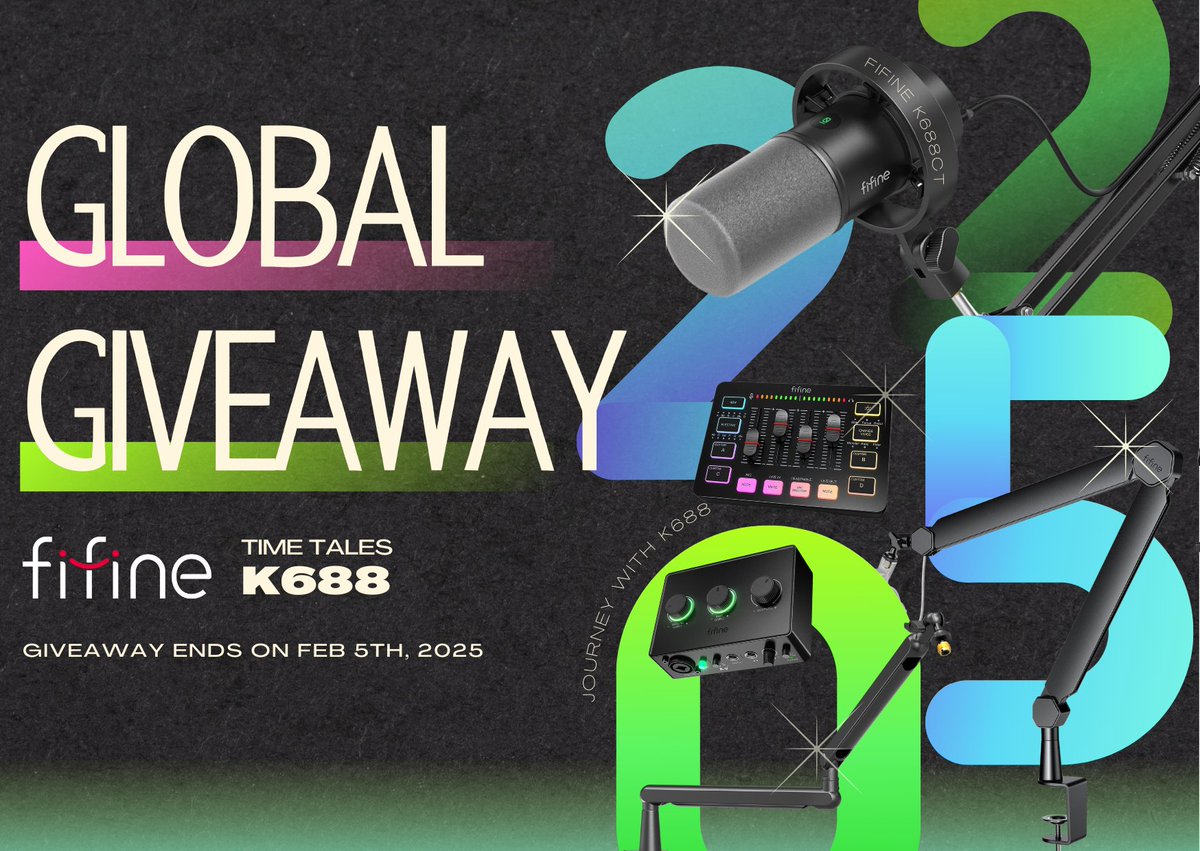 FIFINEMIC's tweet image. How long have you had FIFINE K688? Or is K688 on your wishlist?

🔴🟥#K688TimeTales GIVEAWAY🟥🔴

✅Follow @FIFINEMIC
✅Quote with #K688TimeTales
✅Tag a friend to improve your chance

Win a K688CT or a perfect accessory for your K688 by joining before Feb 5, 2025. 

4⃣winners…