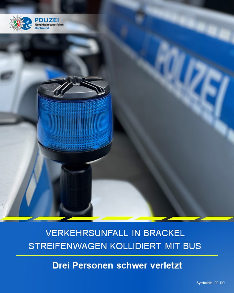 Verkehrsunfall in Dortmund-Brackel - Streifenwagen kollidiert mit Bus

Bei einem Verkehrsunfall am Samstagabend (25. Januar) sind in #Dortmund-#Brackel drei Personen schwer verletzt worden.

Hier alle bisherigen Infos 👇️
dortmund.polizei.nrw/presse/verkehr…