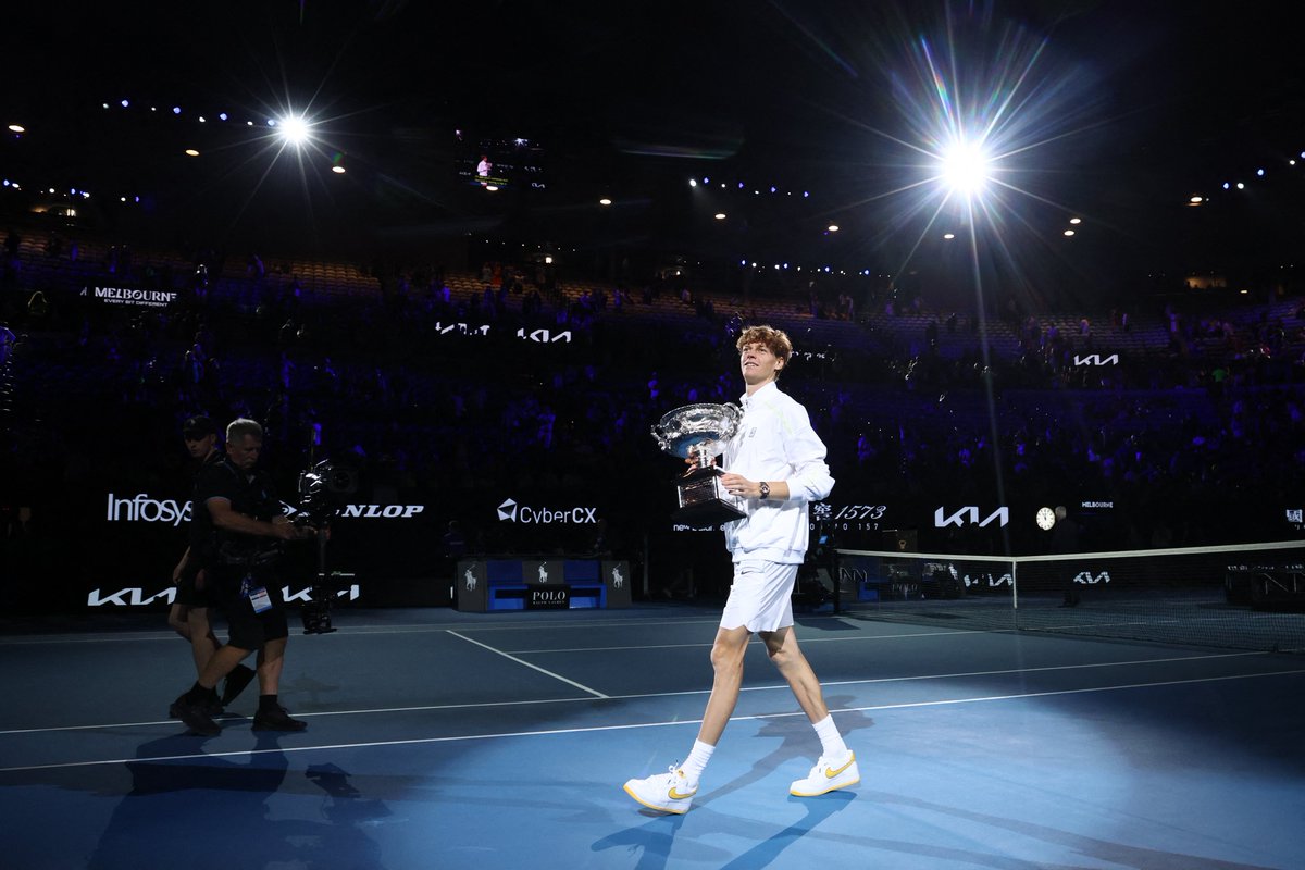 AustralianOpen's tweet photo. The man in the arena 🏟️

#AO2025 https://t.co/xxkP9v2d90