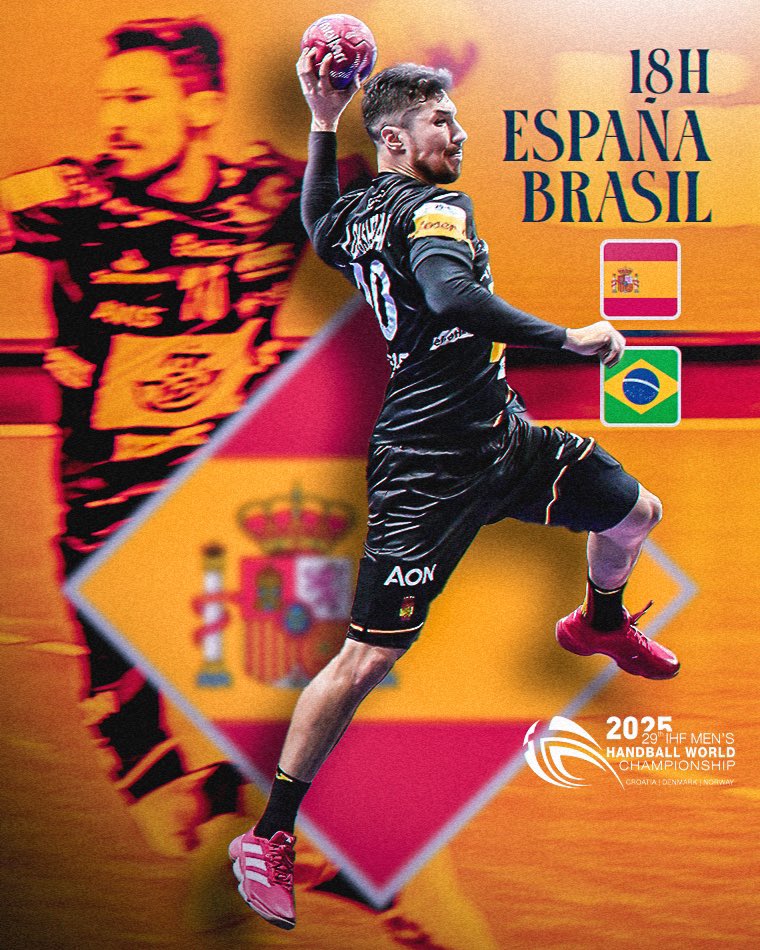 No es el final que queríamos, pero vamos a cerrar este Mundial con las mejores sensaciones! 

España 🇪🇸 vs 🇧🇷 Brasil  

#CRODENNOR2025 #InspiredByHandball