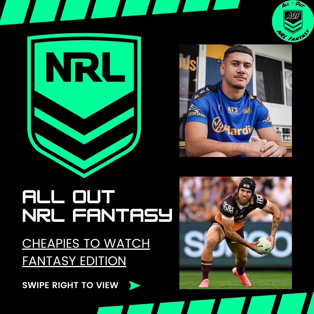 ALLOUTNRLFANTSY's tweet photo. These cheapies are ones to watch over the trial period. Perfect to fill in your empty player slots until confirmation of their viability is revealed in round 1 team lists. #NRL #NRLFantasy #Cheapies #Trials @NRL @NRLFantasy https://t.co/yHJS6kEJ2x