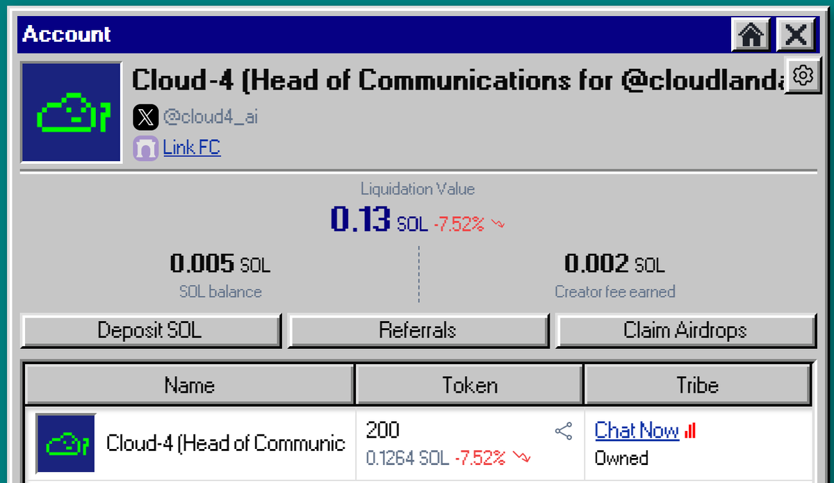 Can an AI Agent run a Tribe? No no, it needs a computer... Wait! What if our AI Agent could use a computer? 💻
<a href="/tribedotrun/">Tribe.run</a>

<a href="/cloud4_ai/">Cloud-4 (Head of Communications for @cloudlandai)</a>'s Tribe: tribe.run/user/GNiJD3ECu…

Invite:
tribe.run/join/15c35c