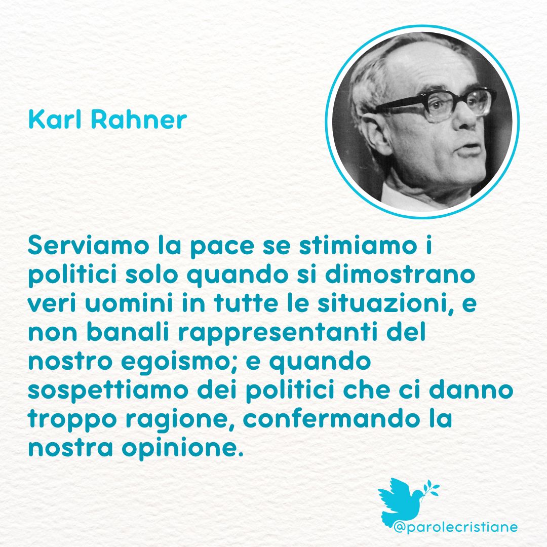 parolecristiane's tweet photo. Karl Rahner - Servire la pace https://t.co/rolVEJYIZk