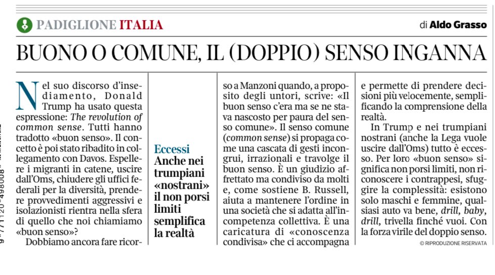 Il buon senso è diverso dal senso comune…