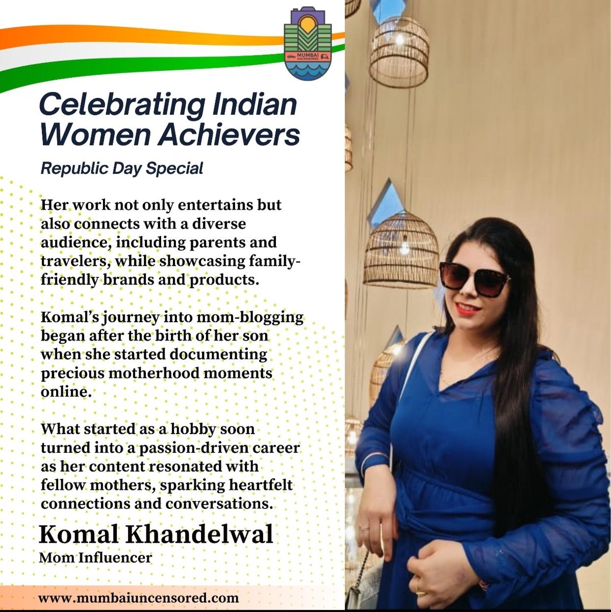 KomalCK's tweet photo. It’s a surreal moment to be recognized as one of the Top 10 Women, One Nation by Mumbai Uncensored. This acknowledgment means so much and reflects the journey, challenges, and achievements I’ve embraced. Forever grateful for the love and support!" https://t.co/zIXV6PktED