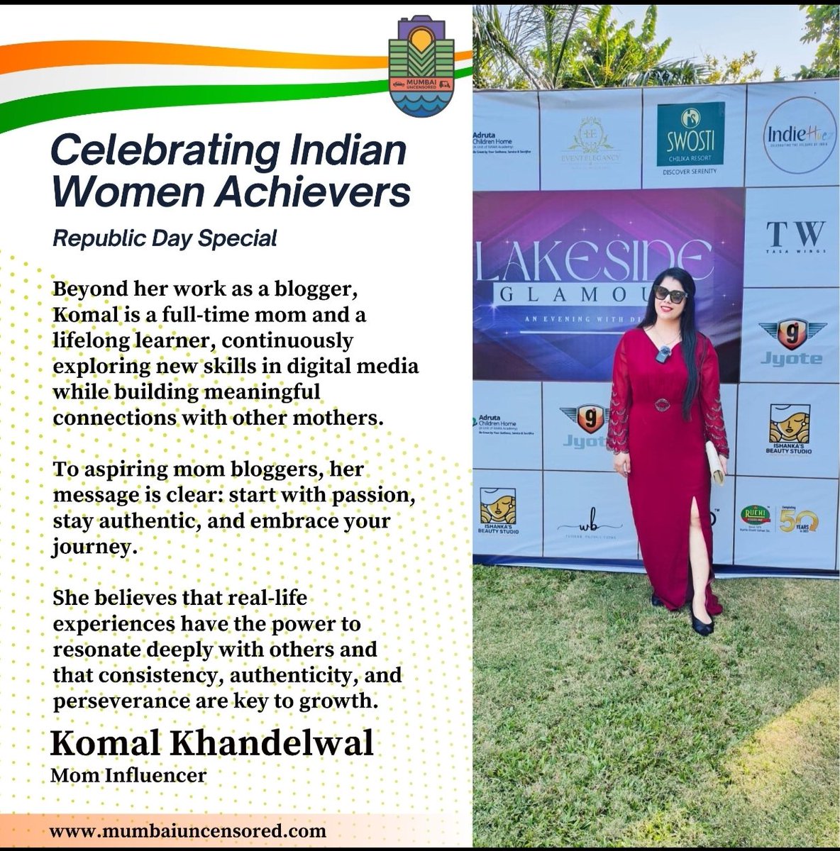 KomalCK's tweet photo. It’s a surreal moment to be recognized as one of the Top 10 Women, One Nation by Mumbai Uncensored. This acknowledgment means so much and reflects the journey, challenges, and achievements I’ve embraced. Forever grateful for the love and support!" https://t.co/zIXV6PktED