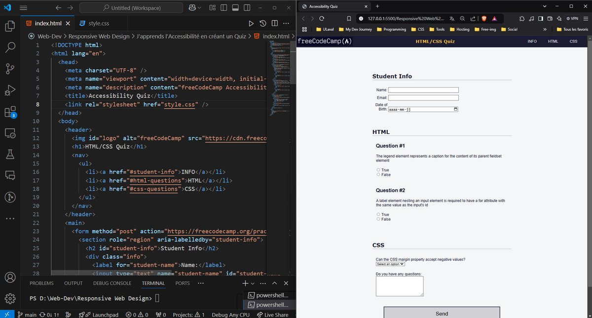 dereal_ismael's tweet image. Jour 28/30 : J'apprends l'Accessibilité en créant un Quiz
📺YouTube : youtube.com/@licode30 
📚freeCodeCamp : freecodecamp.org/learn/2022/res…
#CSSChallenge #30DaysOfCSS #LearnCSS #freecodecamp