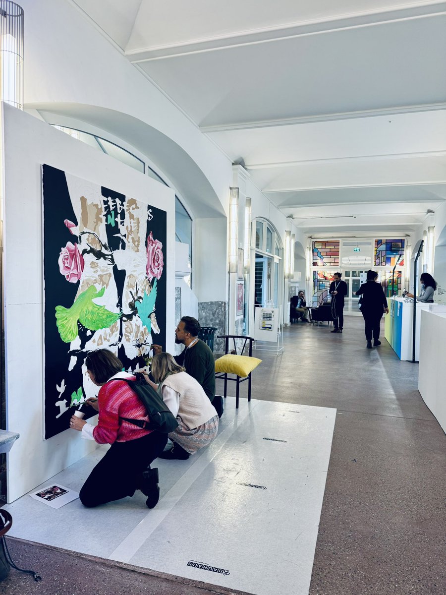 OmaidSharifi's tweet photo. At the @baselpeaceforum, we at @ArtLordsNet collaborated with participants to create a mural titled “Peace Begins in the Imagination.” This interactive art piece symbolized the collective creativity and shared vision required to build a peaceful future. https://t.co/mKR38naKyu