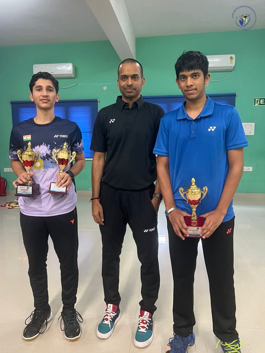HGBAcademy's tweet photo. We are thrilled to announce that Divyansh, from HGBA Academy, has secured the Silver Medal in the U-19 Boys Doubles category at the Anant Bajaj Memorial Telangana Open Badminton Tournament!

#badminton #sports #kanhashantivanam https://t.co/qgJdrGyrmZ