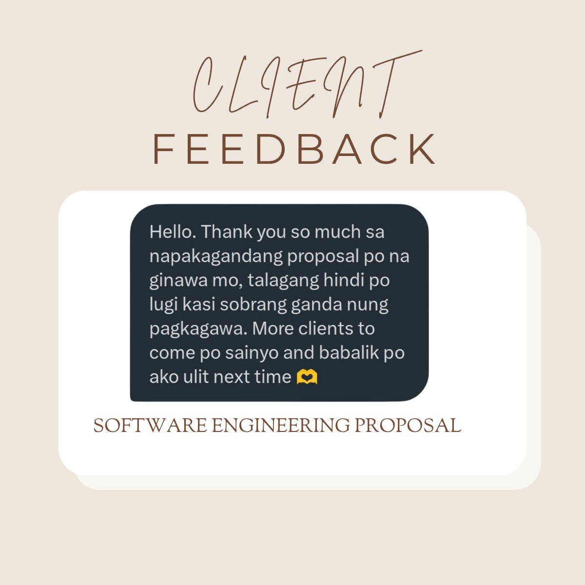 CLIENT FEEDBACK 136

still open for non - rush commissions only 💗

Commission: Software Engineering Proposal | Rush Task - 2 days done