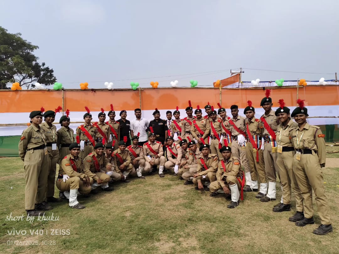 stewartsc_44ncc's tweet photo. Our cadets participated in the 76th District Level Republic Day Parade held at Bidanasi Mini Stadium, representing 1 (O) Arty Bty NCC . SUO Surya Sankar Roy was the contingent commander of the troop . 
The parade was presided over by the Honorable CM , Shri Mohan Charan Majhi . https://t.co/J2rJZrMjI2