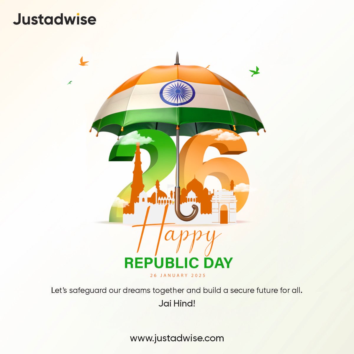 justadwise's tweet photo. Celebrating the spirit of freedom and unity on India’s 26th Republic Day! Let’s honor the sacrifices of our heroes and strive for a brighter, stronger nation. Jai Hind! #Justadwise #MutualFund #HappyRepublicDay #26January2025
#RepublicDayCelebration #JaiHind #Finance #Investment https://t.co/XvoAwqfsTq