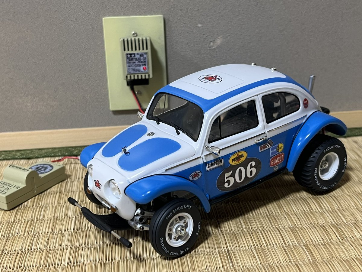 タミヤ ワーゲンオフローダーの1/24サイズの模型完成しました。 1/24