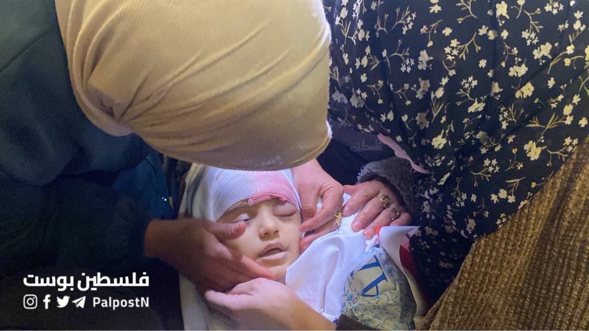 swilkinsonbc's tweet photo. A sorrowful farewell to 2 year-old Palestinian girl Layla Al-Khatib, killed last night by the israelis in the village of the Martyrs Triangle, south Jenin https://t.co/uFBjeV0trf