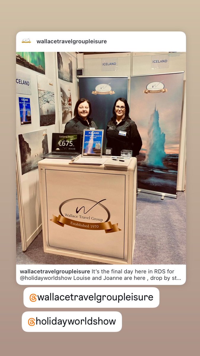 It’s the final day here in RDS for <a href="/holworldshow/">Holiday World Show</a>
Louise and Joanne are here, drop by stand K17 to say hello and hear about our Iceland deals. 

#iceland #reykjavik #hws25