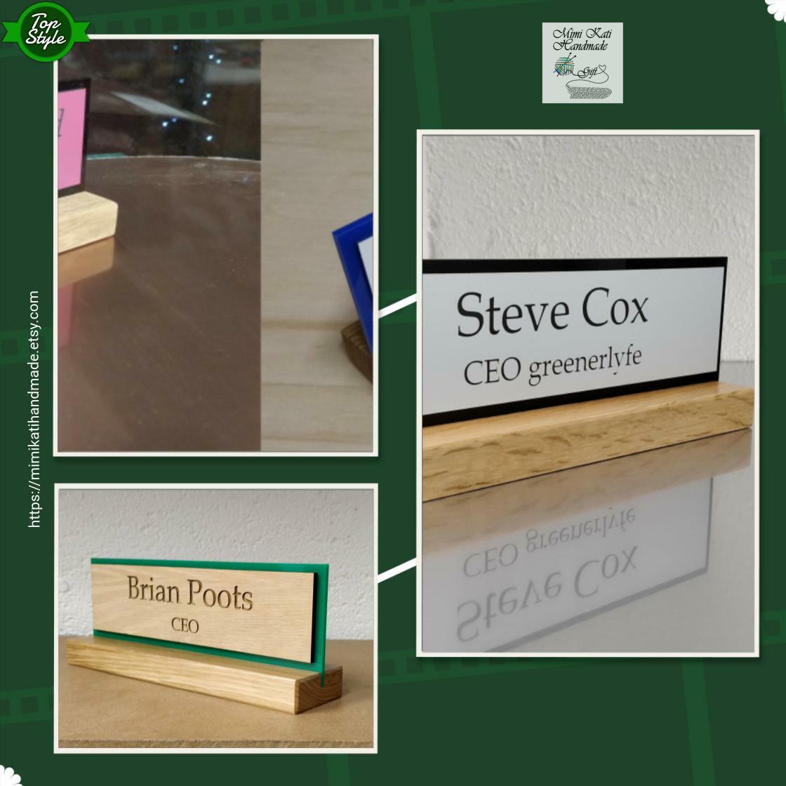 KatiHandmade's tweet photo. Sleek sellouts! 🤓. Order Custom Engraved Double Sided Sign, Executive Personalised Desk Solid Oak Base Name Plate, Office Plaque, Double Sided Desk Name Plate at £36.92 from https://t.co/rxGBa0vLFg #CustomEngravedSign #OakBaseNamePlate https://t.co/6K6I4d9FaE