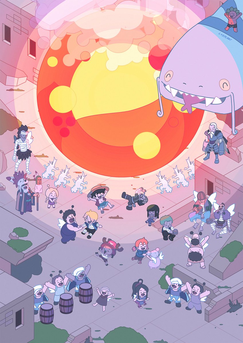 lv5plant's tweet image. The island in the sky ( a one piece thread! )

"She said "Sky Island" !"
"Give me a break!"
..
"But the log pose is definitely pointing to the sky!"

#onepiece