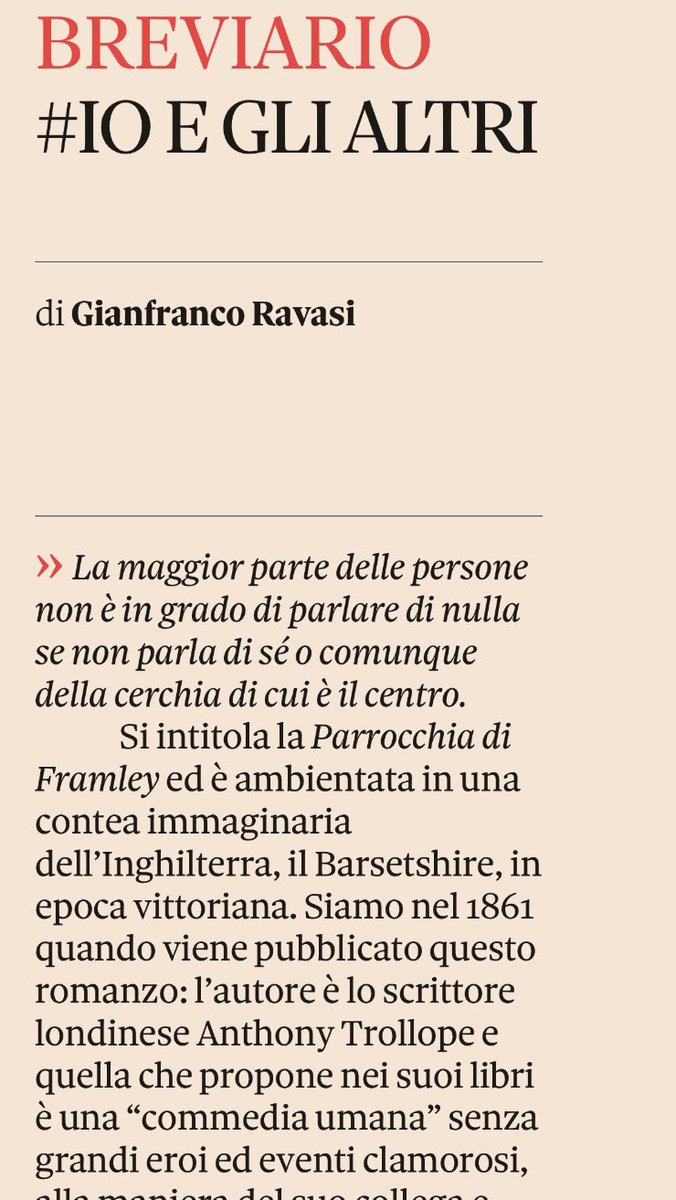 EmanuelaMorell1's tweet photo. La maggior parte delle persone non è in grado di parlare di nulla se non parla di sé…
#AnthonyTrollope
Card #Ravasi
#Breviario
#domenicale
#sole24ore
#scritturebrevi
#VentagliDiParole
#26Gennaio2025
#vaniloquio https://t.co/5NBjCXsUXf