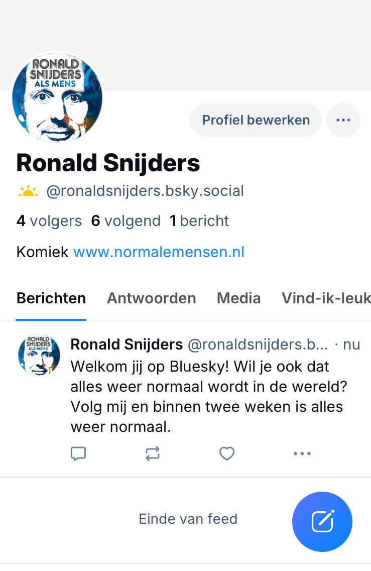 Voor wie mij wil blijven volgen: bsky.app/profile/ronald…