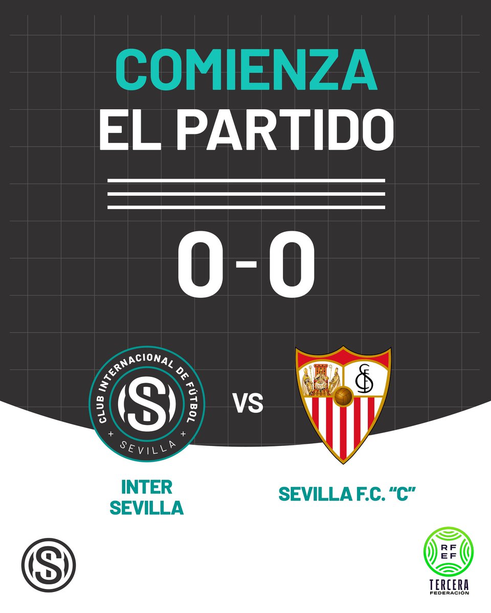 ⚽️ ¡Comienza el encuentro en el Demetrio Pichel!

0’ | 0-0

#InterSevilla #TerceraFederacion #EsenciaSevilla