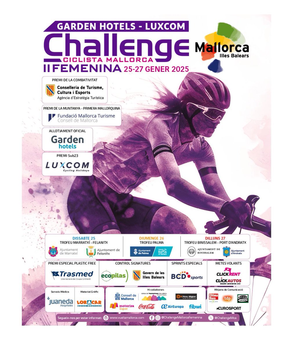 Fournier Roxane (@fournierroxane) on Twitter photo Place aux grimpeuses/ puncheuses aujourd’hui sur la 2ème manche du <a href="/ChallengeMca/">ChallengeMallorca</a> entre Palma et Castell de Bellver. Rendez vous à 13h sur votre application <a href="/StreamMaxFrance/">rigbeee</a> <a href="/Eurosport_FR/">Eurosport France</a> <a href="/RoisDeLaPedale/">RoisDeLaPedale</a> avec <a href="/jeremysahakian/">Jérémy Sahakian</a> Place aux grimpeuses/ puncheuses aujourd’hui sur la 2ème manche du <a href="/ChallengeMca/">ChallengeMallorca</a> entre Palma et Castell de Bellver. Rendez vous à 13h sur votre application <a href="/StreamMaxFrance/">rigbeee</a> <a href="/Eurosport_FR/">Eurosport France</a> <a href="/RoisDeLaPedale/">RoisDeLaPedale</a> avec <a href="/jeremysahakian/">Jérémy Sahakian</a>