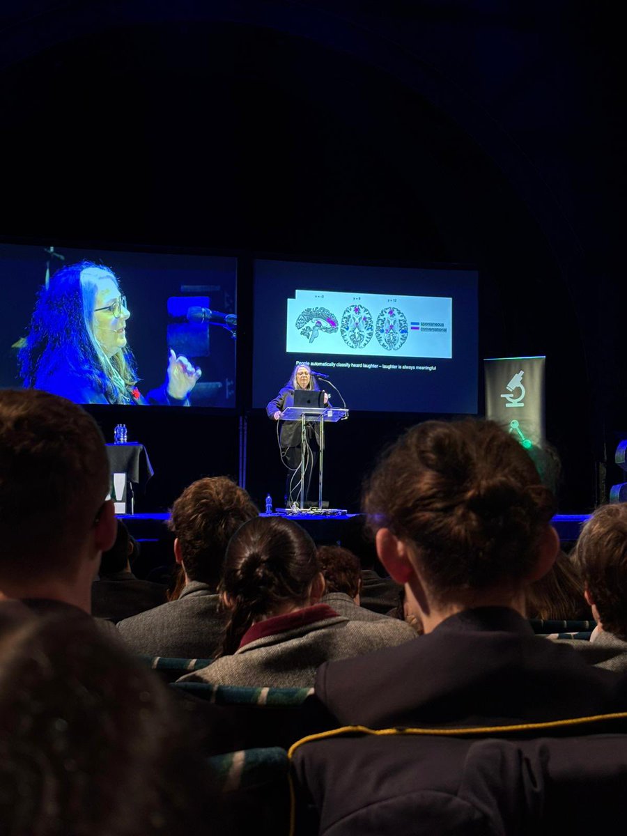 Science live 2025

2. Professor Sophie Scott, a renowned cognitive neuroscientist, delivered an insightful talk on laughter. A key takeaway was the striking difference between human laughter and its counterparts in the animal kingdom.