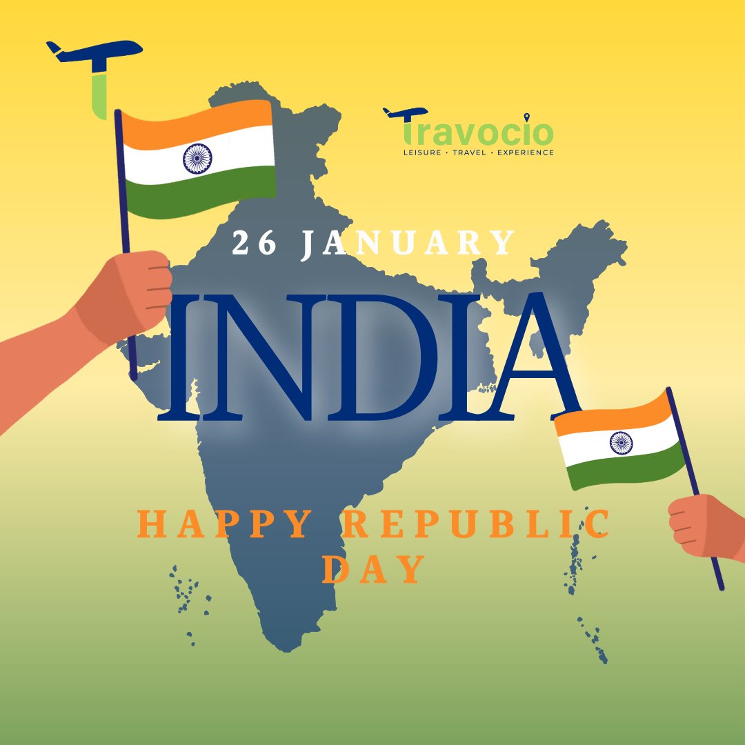 OcioTrav's tweet photo. Celebrating 26th January the spirit of democracy, unity, and pride! Let’s honor the heroes who built our Republic and continue to make India shine.
Happy Republic Day 2025! Jai Hind!

#RepublicDay2025 #ProudToBeIndian #IncredibleIndia #UnityInDiversity #TravocioCelebratesIndia https://t.co/5KSzefWdft