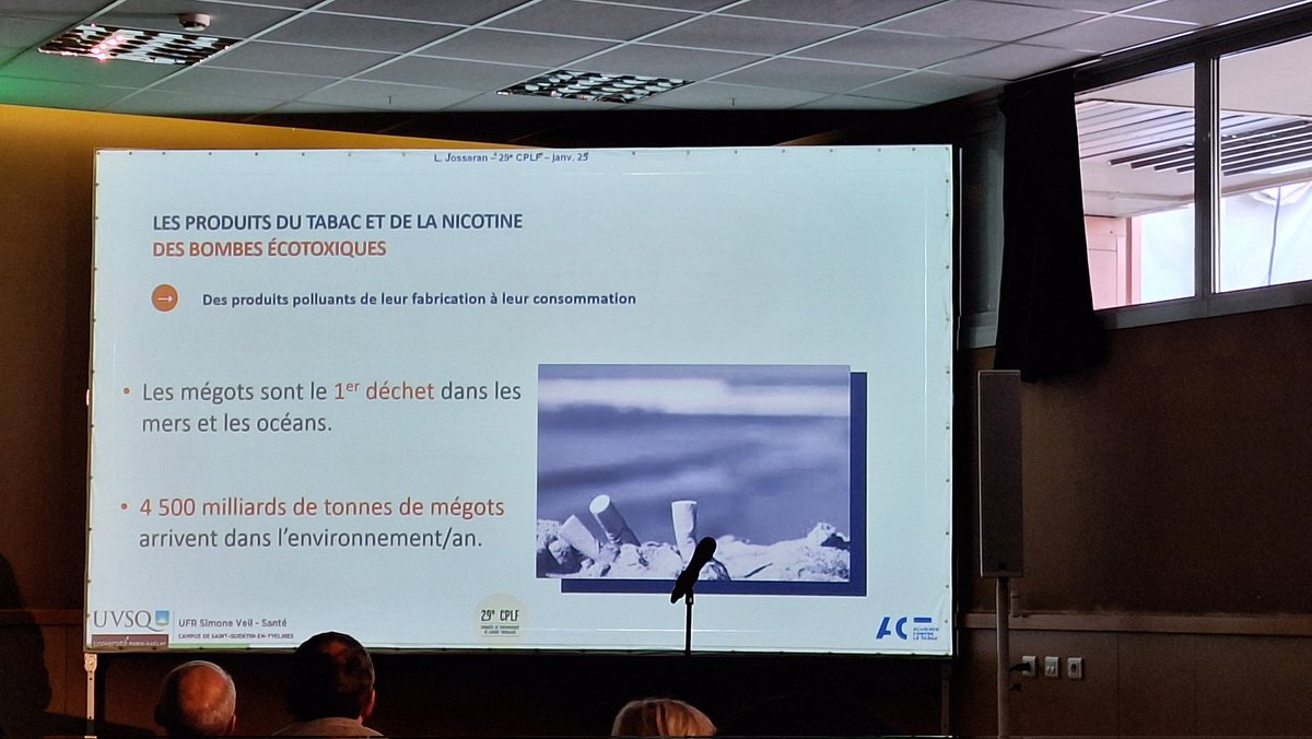 Sébastien Couraud 🫁🚭🌍 (@s_couraud) on Twitter photo Le Pr. Loic Josseran <a href="/ACT_SansTabac/">ACT - Alliance contre le tabac</a>, démontre l'impact environnemental de l'industrie du tabac. Le Pr. Loic Josseran <a href="/ACT_SansTabac/">ACT - Alliance contre le tabac</a>, démontre l'impact environnemental de l'industrie du tabac.