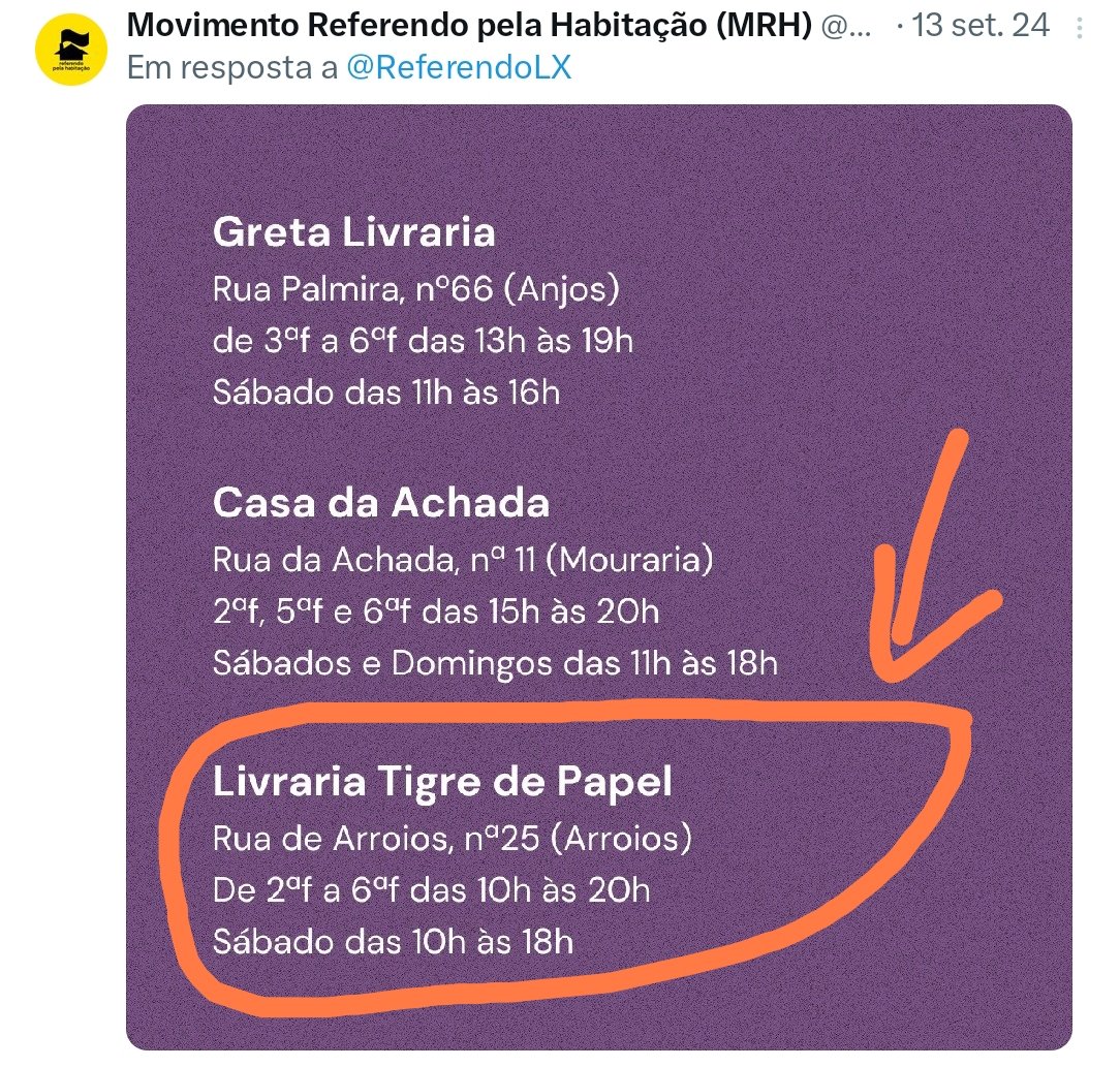 XMuttley's tweet photo. Com todo o respeito que tenho pela iniciativa privada, pelo empreendedorismo e principalmente pela atividade livreira, há coisas que me fazem muita confusão, por não fazerem muito sentido!!!!
Possivelmente, nos próximos tempos, iremos voltar a ouvir falar do Movimento @referendolx.
Este Movimento, apartidário - dizem eles, "pretende mobilizar a população de Lisboa para um Referendo Local pelo Direito à Habitação", com o cancelamento e proibição de, antigos e futuros, registos de alojamento local na modalidade de moradia e apartamento, em Lisboa.
Um dos locais de recolha de assinaturas para este referendo era a Livraria Tigre de Papel 🐯
A Livraria Tigre de Papel tem como proprietário o ex assessor do grupo parlamentar do @BlocoDeEsquerda, Bernardino Aranda, também outrora assessor do polémico gabinete de José Sá Fernandes, no longínquo ano de 2007.
Mas passado é passado e todos nós temos o direito de mudar de ideologias e convicções!
O que eu realmente não consigo perceber é:
🎯 como é que um local de apoio e de recolha de assinaturas para o referendo anti Alojamento Local - Livraria Tigre de Papel -  tem no seu objeto social a atividade imobiliária e o Alojamento Local?
🎯 como é que Bernardino Aranda é anfitrião Airbnb de dois apartamentos no mesmo prédio em Alfama?
Mais um caso de esquizofrenia ou mais um caso de que há que empreender e trabalhar para ganhar a vida, que custa a todos? 🤔🤔🤔