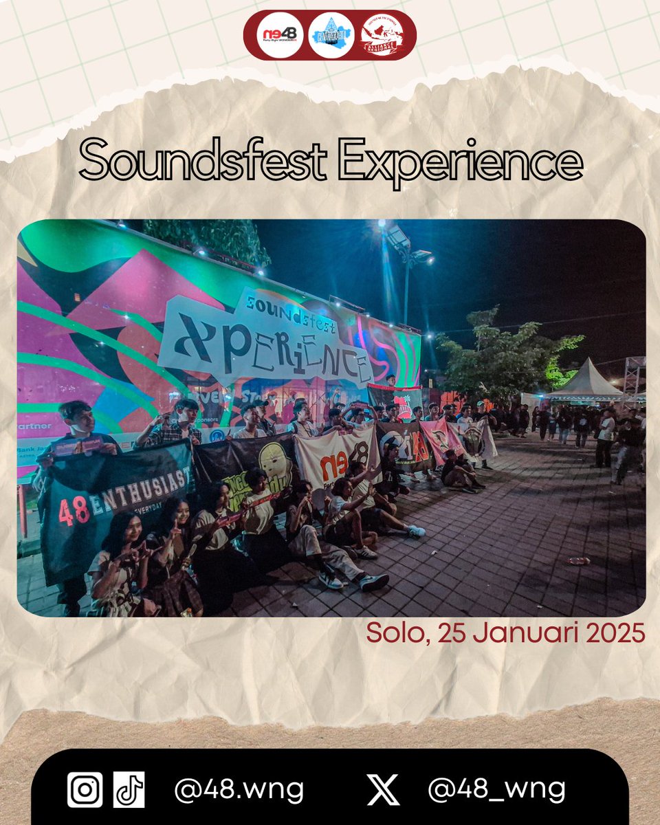 48_wng's tweet photo. Makasih dulur... sudah menyempatkan diri untuk dateng ke acara @soundsfestexperience. Dan tidak lupa foto bersama - sama guys.. ditunggu next event lagi ya bree. Bisalah Di Wonogiri kali ini😉...
#fyp #konser #konsermusik #jkt48 #jkt48newera #komunitas #fansbase #48en #48wng https://t.co/0SqXsNtRCp