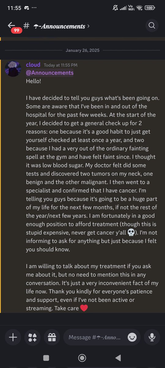 cloud_diver's tweet image. an update on my health. tldr: fuck cancer! again, wish me luck 🫡