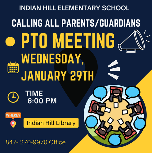 IHES_Chiefs's tweet photo. Please join us Wednesday, January 29th for this month's PTO meeting in the Indian Hill Library at 6:00 PM. We can't wait to see you here! #IndianHill116 #WeAreRL https://t.co/Y4oHKA2aeV
