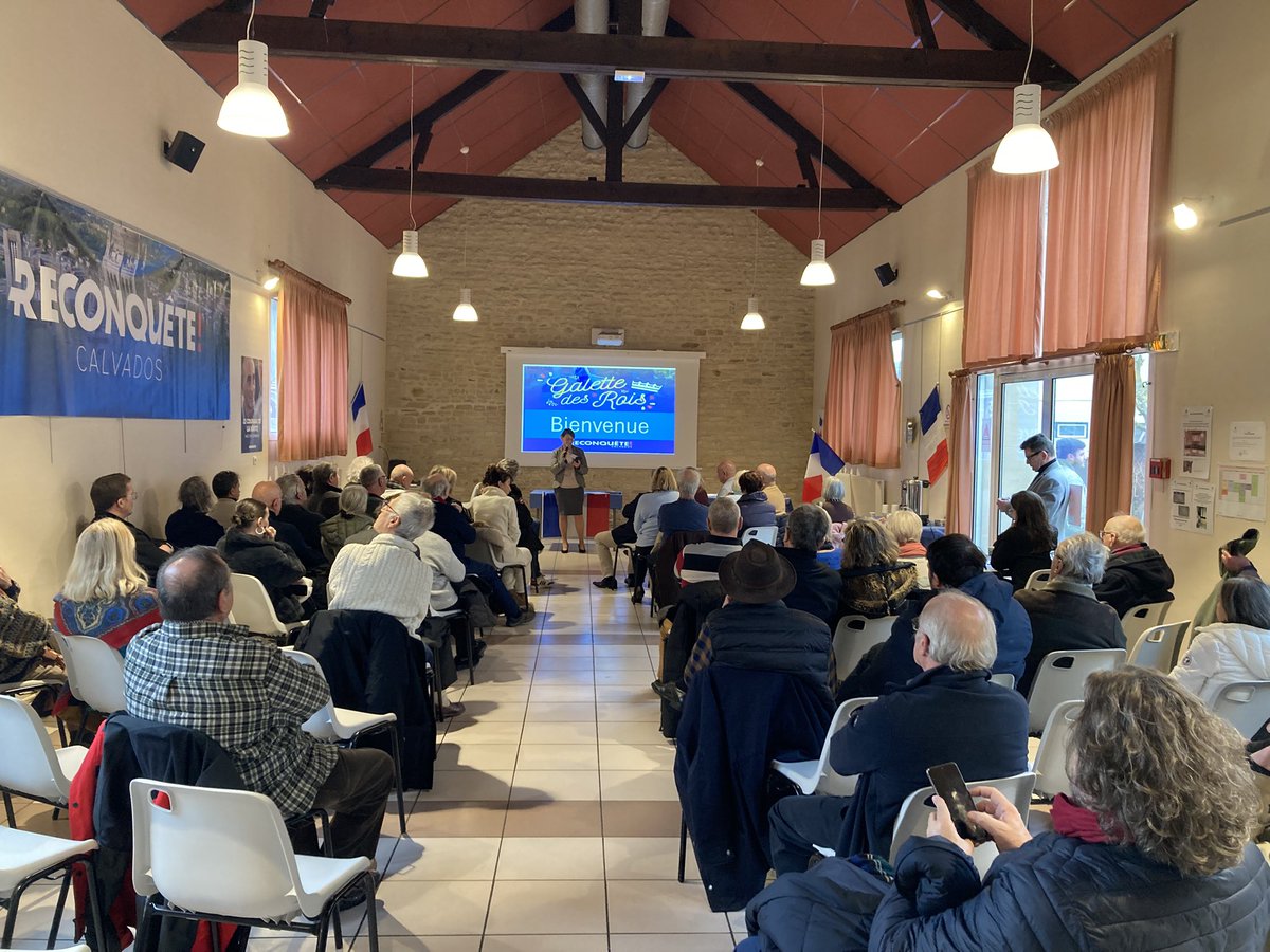 Reconquete14's tweet photo. Aujourd’hui 75 militants ultra-motivés s’étaient réunis à #Courseulles/Mer pour partager la galette et lancer l’année 2025, autour de @PascaleDeutsch et tout le bureau de la fédération @Reconquete_off du #Calvados !
Une très belle ferveur militante prête à faire gagner nos idées! https://t.co/YRpZ9vFrnG