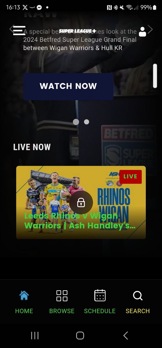 BarranClar90013's tweet photo. Oh @superleagueplus paid for @leedsrhinos game, got logged out twice and now I can't continue to watch 😡 https://t.co/2tX8jzEn6m