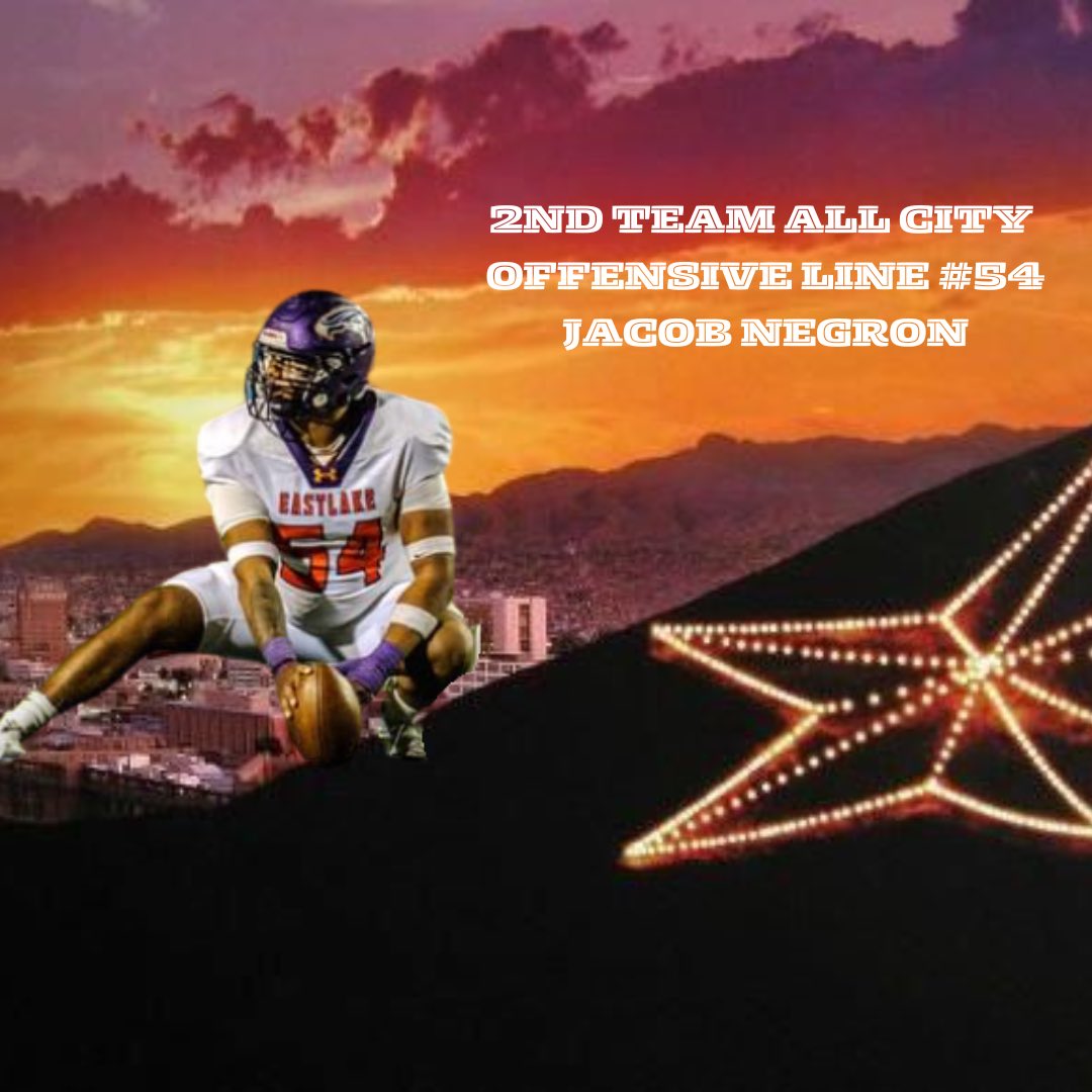 Congratulations ⁦⁦⁦<a href="/Jacob54Negron/">jacob negron</a>⁩                   El Paso Times All City Football Great leadership skills and the anchor for us on the Offensive Line Congratulations &amp; thank you for all of your hard work. LETS RUN IT BACK IN 2025🟣🟠⚪️🏈