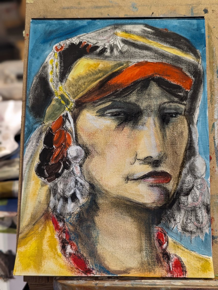 My version of The Princess ( a Shawi Berber woman from Algeria) by Frederick Arthur Bridgeman sometime between 1870-1878