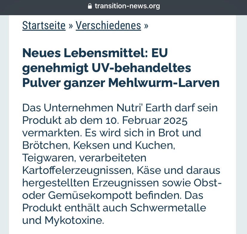 ElliotStabler92's tweet photo. Die EU will, dass die Bevölkerung Insekten frisst. https://t.co/15dxYzQTkM