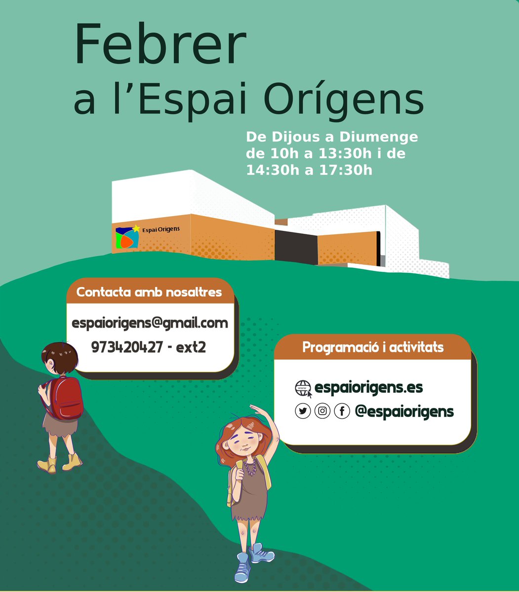 espaiorigens's tweet photo. Comencem 2025 amb molt bones notícies!
A partir del mes de febrer tornem a obrir al públic el nostre centre per poder atendre-us. Ara, a banda de les nostres activitats i visites, pots venir en els nostres horaris i endinsar-te en els orígens i descobrir el nostre centre! https://t.co/eIa8Y5GY2F