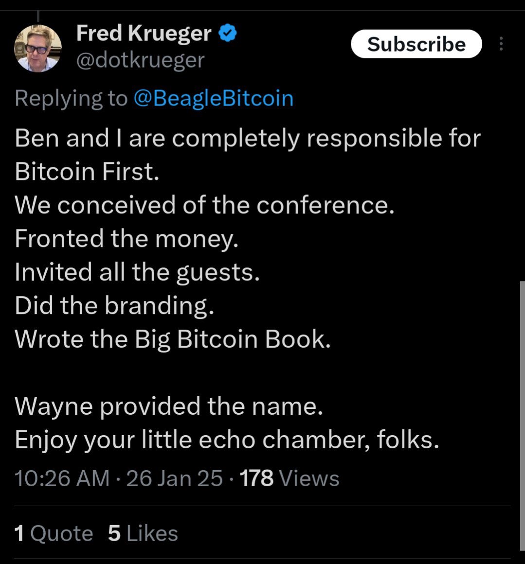 The conference in Santa Monica was essentially a launch event for the Big  Bitcoin Book. I now regret getting involved with @dotkrueger and agreeing  to let him use the Bitcoin First brand
