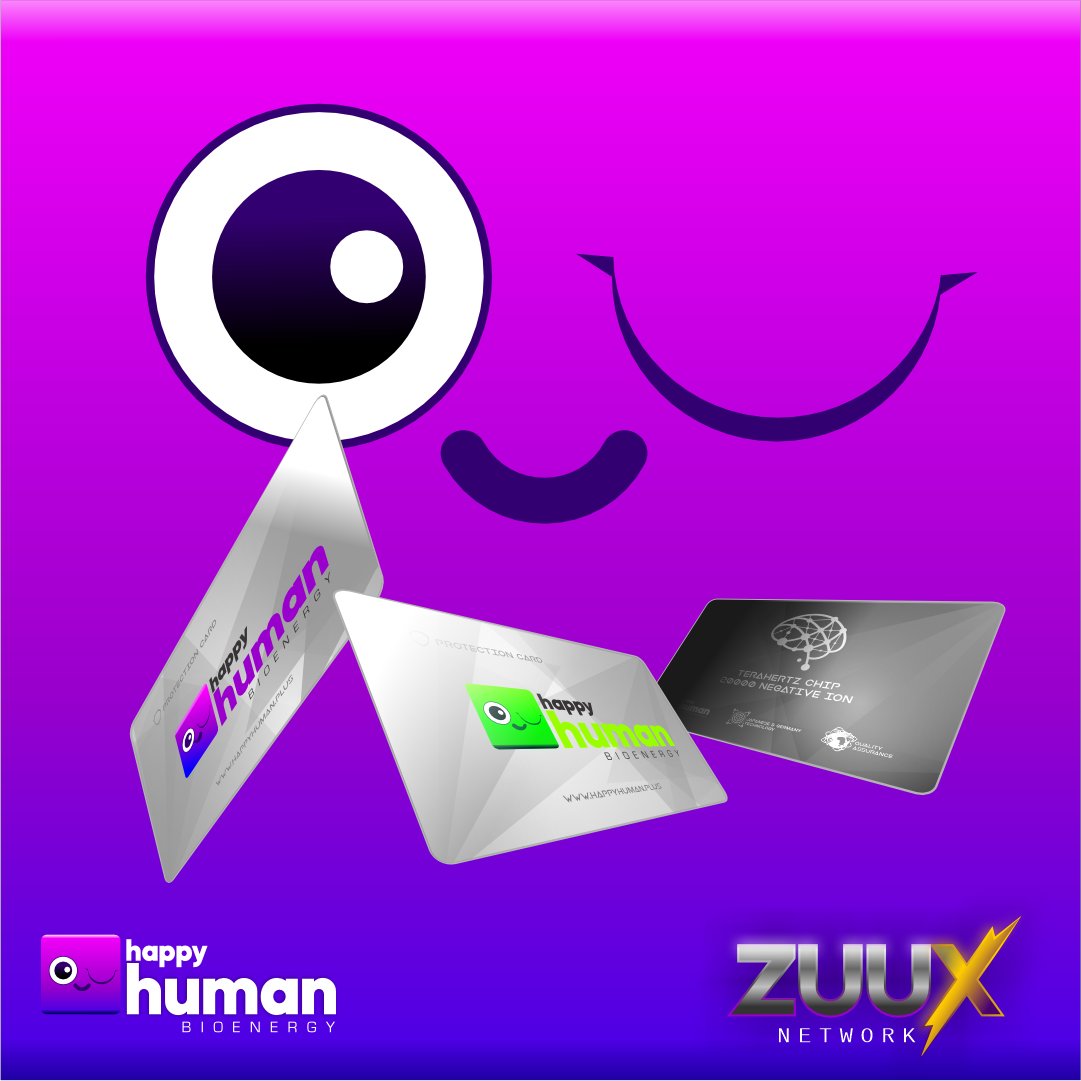 Happy Human is an innovative crypto project within the Zuux Network ecosystem, combining technology and well-being. Its main product is anti-radiation cards, designed to protect you from the effects of electromagnetic radiation in your daily life. ⚡💳