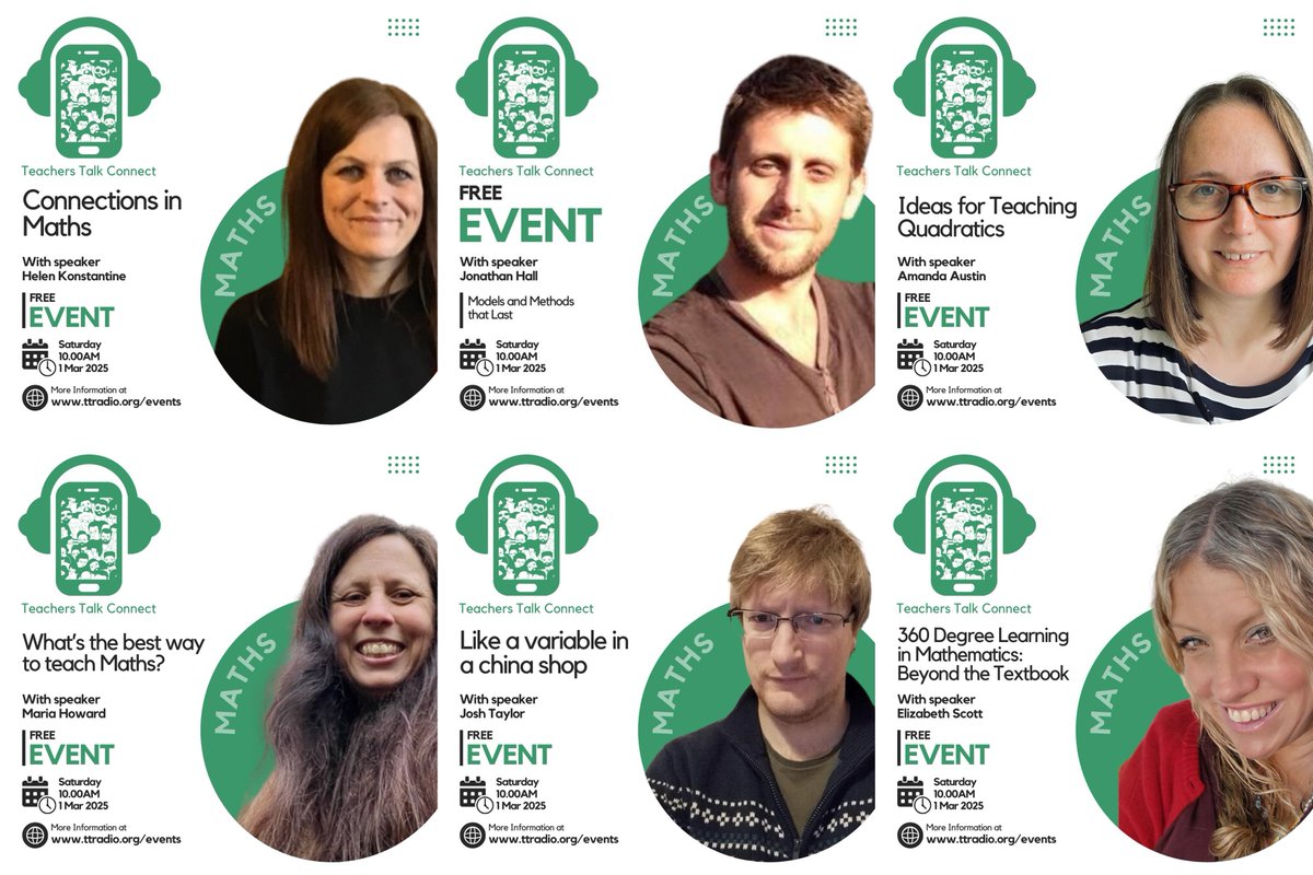 Your name could be up in lights alongside this lovely bunch if you sumbit a proposal to speak at Teachers Talk Connect in Manchester on 1st March 2025.
<a href="/giftedHKO/">Miss Konstantine</a> <a href="/StudyMaths/">Jonathan Hall</a> <a href="/draustinmaths/">Amanda Austin</a> <a href="/MrTaylorMaths2/">MrTaylorMaths</a> 
Info here: ttradio.org/teachers-talk-…