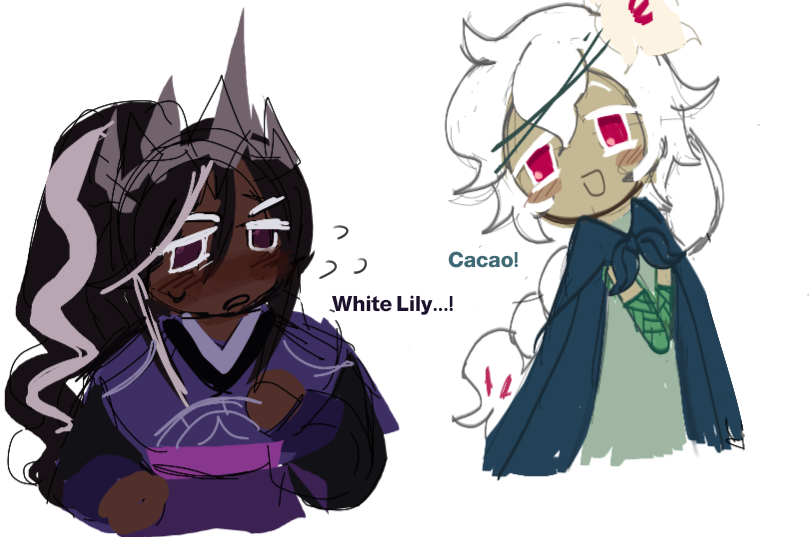 Jellyveeshy's tweet photo. Me and @fishyy33 decided there wasnt enough cacaolily shipart...so we made some
#cacaolilyship #cacaolily #darkcacaocookie #whitelilycookie #cookierunkingdom #cookie https://t.co/CKkUDqp0zM