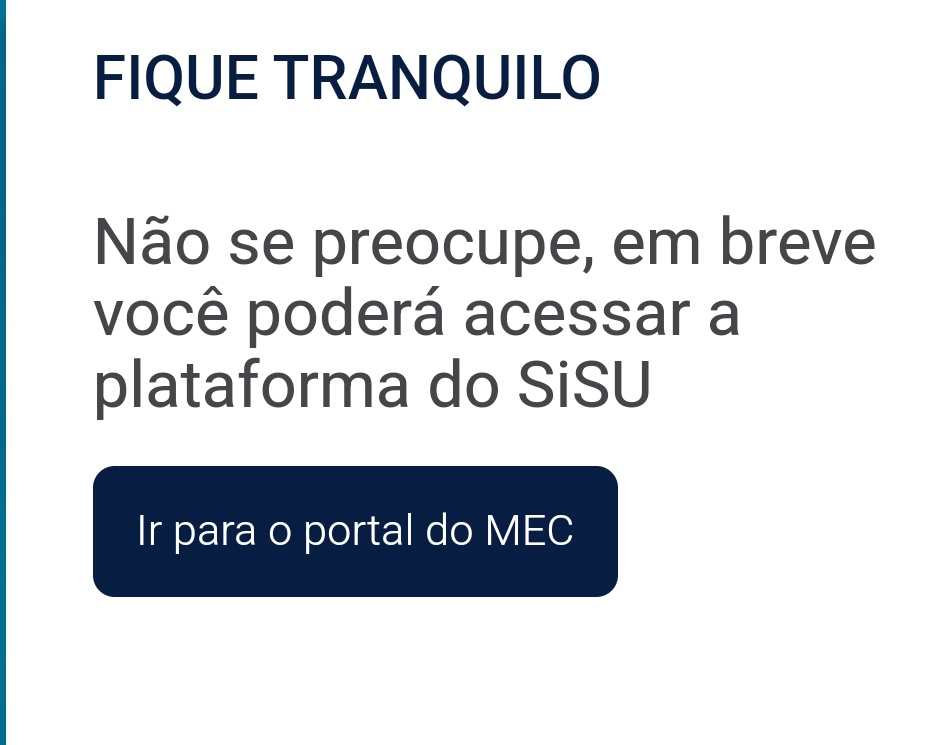 Pior nem é o Sisu atrasar , isso já é esperado deles , pior é os cara mandar eu ficar tranquilo , CALMA O CRL
